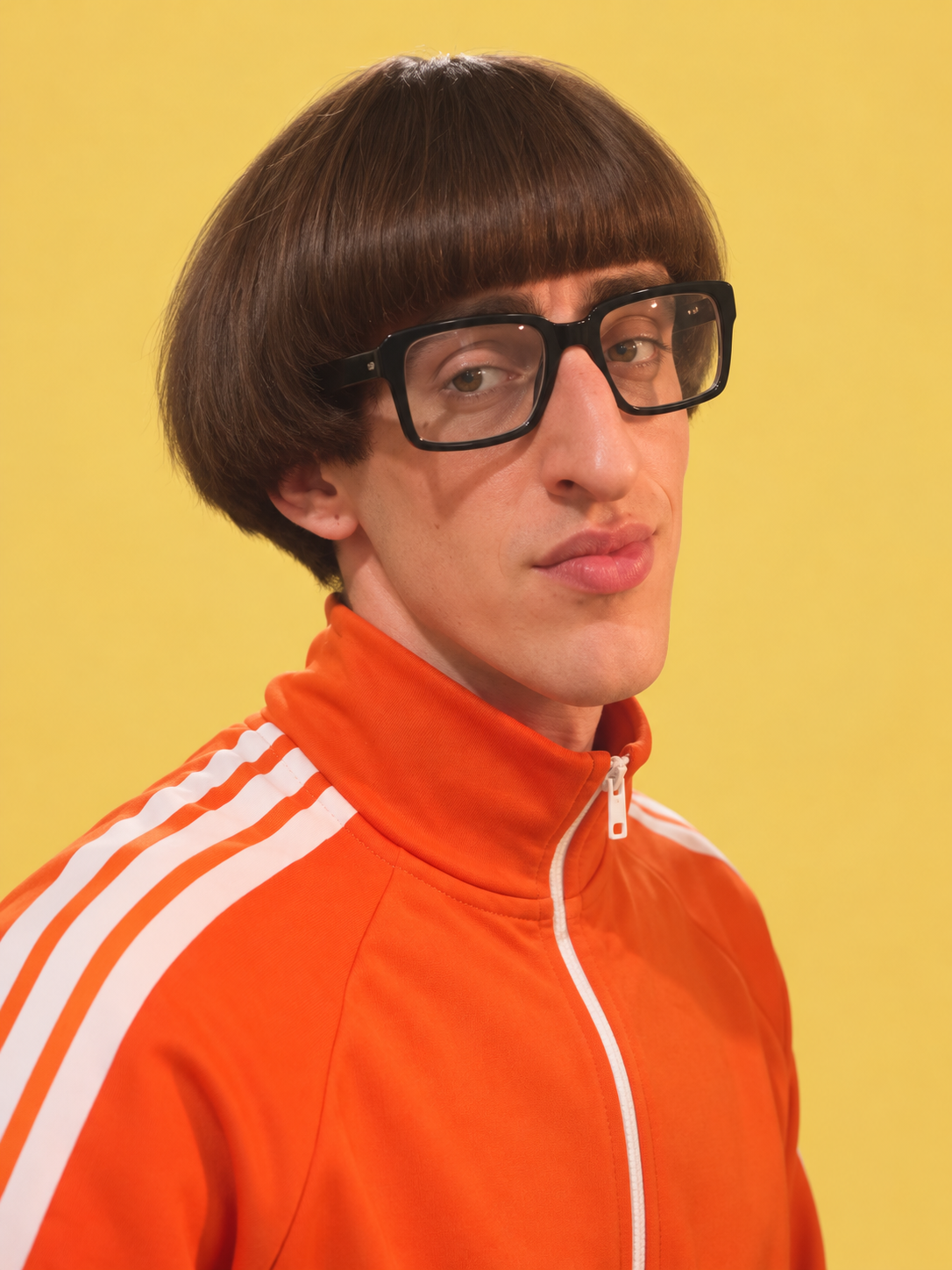 Retrato ilustrativo do personagem de Moroni Duarte em fundo amarelo